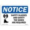Signmission OSHA Sign, Glasses And Toe With Symbol, 10in X 7in Rigid Plastic, 10" W, 7" H, Landscape OS-NS-P-710-L-18163 - alternate 1